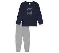 SCHIESSER Pyjama 'Boys World' bleu marine / gris chiné, Taille 140