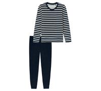 SCHIESSER Pyjama ' Casual Essentials ' bleu nuit / blanc, Taille XL
