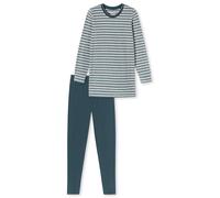 Schiesser Pyjama Long en Tissu éponge Chaud et Douillet-Vêtement de Nuit Ensemble de Pijama, Bleu Denim_181967, 38 Femme