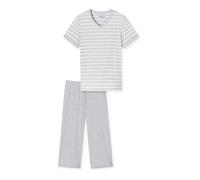 SCHIESSER Pyjama 'Casual Essentials ' gris chiné / blanc, Taille XXL