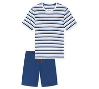 SCHIESSER Pyjama court ' Casual ' bleu / blanc, Taille M