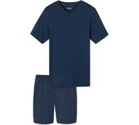 SCHIESSER Pyjama court homme - Casual Essentials, col V, coton bleu foncé L