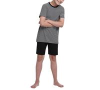 Schiesser Pyjama Court pour garçon-Coton Organique (LL) Ensemble de Pijama, Noir, 10 Ans