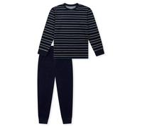 SCHIESSER Pyjama crème / bleu foncé, Taille 140