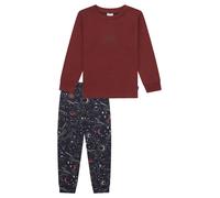 SCHIESSER Pyjama ' Family ' bleu foncé / bourgogne, Taille 92