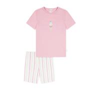 SCHIESSER Pyjama 'Girls World' beige / bleu clair / rose clair / blanc, Taille 116