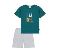 SCHIESSER Pyjama ' Kids Nightwear ' gris chiné / vert, Taille 140
