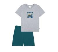 SCHIESSER Pyjama ' Kids Nightwear ' gris chiné / vert, Taille 98