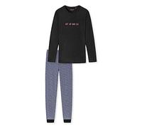 SCHIESSER Pyjama ' Nightwear ' bleu / noir, Taille 152