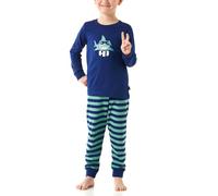 Schiesser Pyjama long-100% Coton Bio-Taille 92 à 140 Ensemble de Pijama, Bleu foncé_181072, 92 cm Garçon