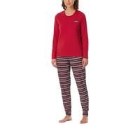 Schiesser Pyjama Long avec Poignets en Coton - Nightwear Ensemble de Pijama, Rouge_182119, 40 Femme
