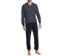 Schiesser Pyjama Long avec Poignets-Ensemble de Nuit 2 pièces, Bleu Foncé 159618, 54 Hommes