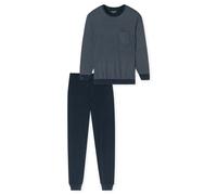 SCHIESSER Pyjama long bleu foncé / blanc, Taille M