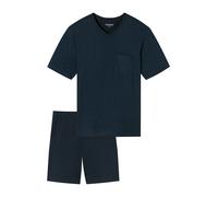 Schiesser Schlafanzug Kurz V-Ausschnitt-Nightwear Set Ensemble de Pijama, Bleu Nuit_182193, 62 Hommes