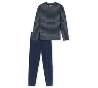 SCHIESSER Pyjama long ' Casual Essentials ' bleu foncé / anthracite, Taille XXL
