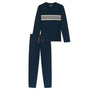 SCHIESSER Pyjama long ' Casual Nightwear ' beige / bleu marine / gris, Taille XXL