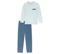 SCHIESSER Pyjama long 'Comfort Nightwear' bleu marine / bleu clair / blanc cassé, Taille XL