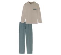 SCHIESSER Pyjama long 'Comfort Nightwear' noisette / pétrole, Taille XXL
