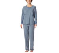 Schiesser Pyjama Long en Coton Doux - Vêtements de Nuit Ensemble de Pijama, Jeans-Mel_181905, 40 Femme