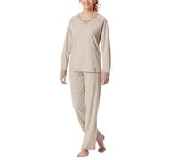 Schiesser Pyjama Long en Coton Doux - Vêtements de Nuit Ensemble de Pijama, Natur_181905, 44 Femme