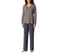 Schiesser Pyjama Long en Coton pour Femme, Graphite_181986, 44