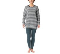 Schiesser Pyjama Long en Tissu éponge Chaud et Douillet-Vêtement de Nuit Ensemble de Pijama, Jeansblau_181967, 46 Femme