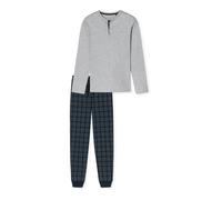 SCHIESSER Pyjama long ' Fine Interlock ' bleu foncé / gris chiné, Taille XXL-XXXL