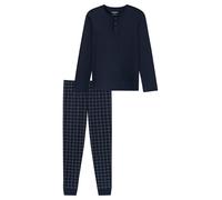 SCHIESSER Pyjama long 'Fine Interlock' bleu foncé, Taille XL