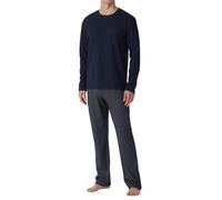 Schiesser Schlafanzug Lang-Nightwear Set Ensemble de Pijama, Bleu 159633, 58 Hommes