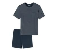 SCHIESSER Pyjama long 'Schlafanzug kurz - Comfort Essentials' bleu nuit / blanc cassé, Taille XXL