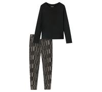 SCHIESSER Pyjama 'Modern Nightwear' noir / blanc, Taille M-L