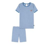 SCHIESSER Pyjama ' Natural Cotton ' bleu / blanc, Taille 92