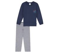 SCHIESSER Pyjama 'Nightwear 1' bleu foncé / blanc, Taille 104