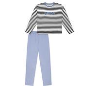 SCHIESSER Pyjama ' Nightwear 1 ' bleu / noir / blanc, Taille 176