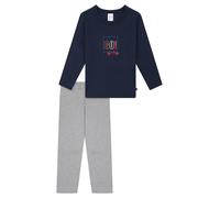 SCHIESSER Pyjama ' Nightwear' bleu foncé / gris clair / rouge, Taille 116