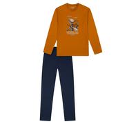 SCHIESSER Pyjama ' Nightwear ' bleu marine / orange, Taille 164