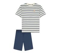 SCHIESSER Pyjama ' Nightwear ' crème / bleu foncé, Taille 140