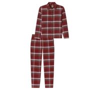 SCHIESSER Pyjama ' Selected Premium Warming ' bourgogne / blanc, Taille S