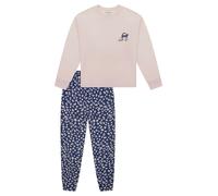 SCHIESSER Pyjama 'Teens Nightwear' beige / bleu marine, Taille 140