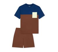 SCHIESSER Pyjama ' Teens Nightwear ' bleu foncé / marron, Taille 164