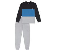 SCHIESSER Pyjama 'Teens Nightwear' bleu / gris chiné / noir, Taille 152