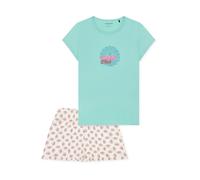 SCHIESSER Pyjama ' Teens Nightwear ' bleu / turquoise / blanc cassé, Taille 140