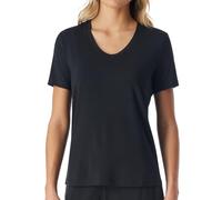 Schiesser Schiesser Chemise de Nuit à Manches Courtes en Modal pour Femme - Mélange + Haut de Pyjama Relaxant (Lot de 1), Noir_183661, 44