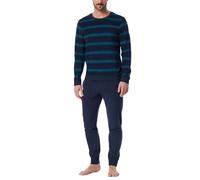 Schiesser Schlafanzug Lang mit Bündchen-weiches Frottee-Casual Nightwear Ensemble de Pijama, Petrol_181932, 56 Homme