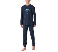 Schiesser Schlafanzug Set lang-100% Organic Bio Baumwolle-Größe 140 BIS 176 Ensemble de Pijama, Nachtblau_181998, 164 Garçon