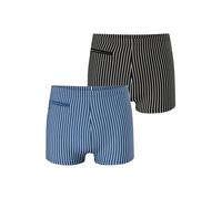 SCHIESSER Shorts de bain ' Ocean Swim ' bleu / noir / blanc, Taille S