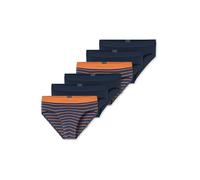 SCHIESSER Slip ' 95/5 ' bleu foncé / orange, Taille XL