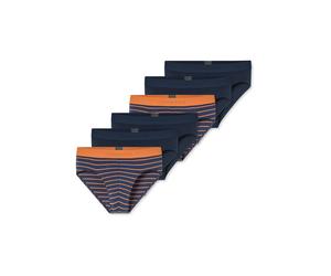 SCHIESSER Slip ' 95/5 ' bleu foncé / orange, Taille XL