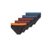 SCHIESSER Slip '95/5' bleu foncé / orange / bourgogne / noir, Taille XL