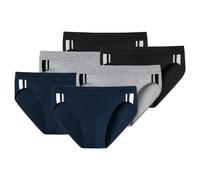 SCHIESSER Slip bleu marine / gris / noir / blanc, Taille S